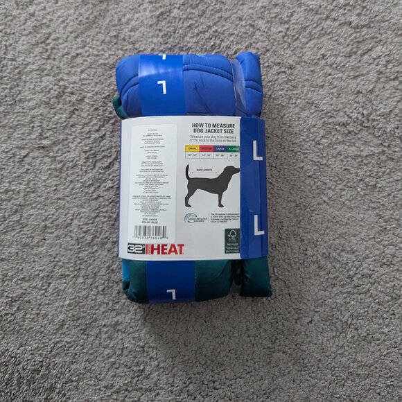 NWT 32 Degrees Heat/Water Resistant & Reflective Dog Jacket, L & XL - Picture 5 of 5